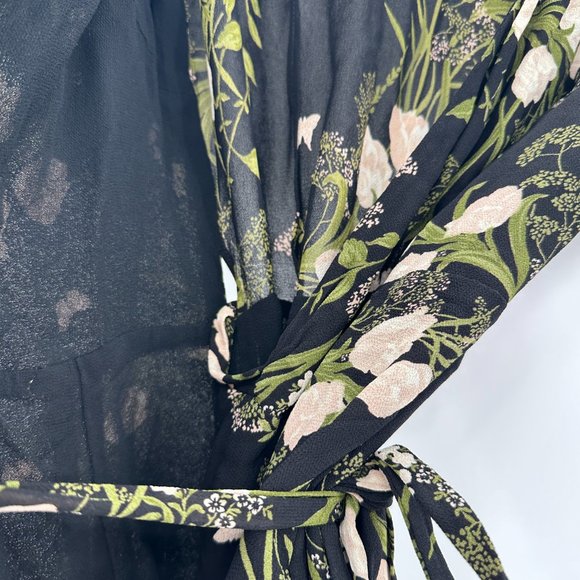 Reformation Monica Anastasia Floral Ruffle V-neck Tie Wrap Mini Dress - Picture 7 of 11